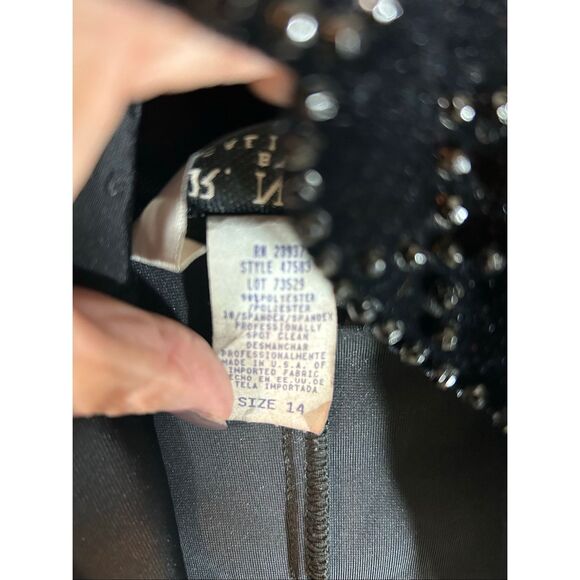 JR Nites Velvet Mesh Rhinestone Goth Glam Sheer Sleeve Top Sz14 Evening Blouse - Picture 9 of 12